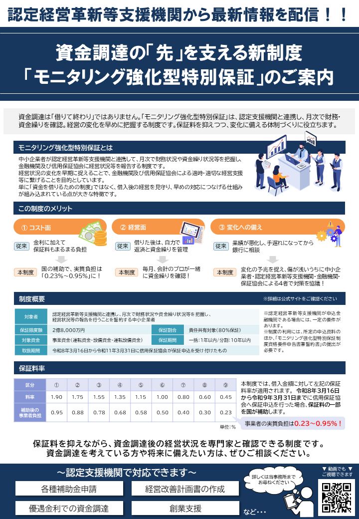 【2026年6月号】資金調達の「先」を支える!モニタリング強化型特別保証のご案内|税理士が解説(ニュースレター誌面)
